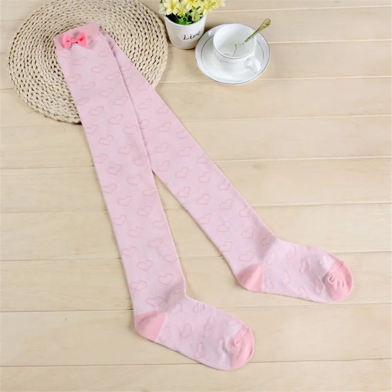 Pink Bow Knee Socks