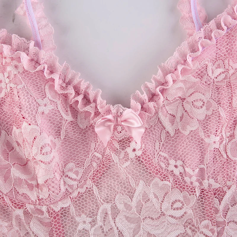 Pink Lace Cami for Sleep