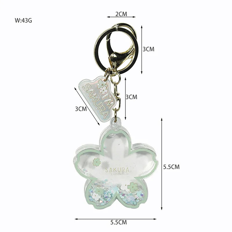 Sakura Glitter Keychain