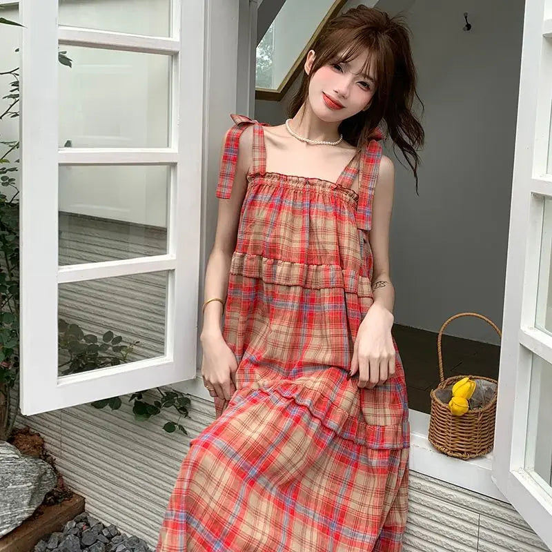 Oversized Vintage Plaid Dress