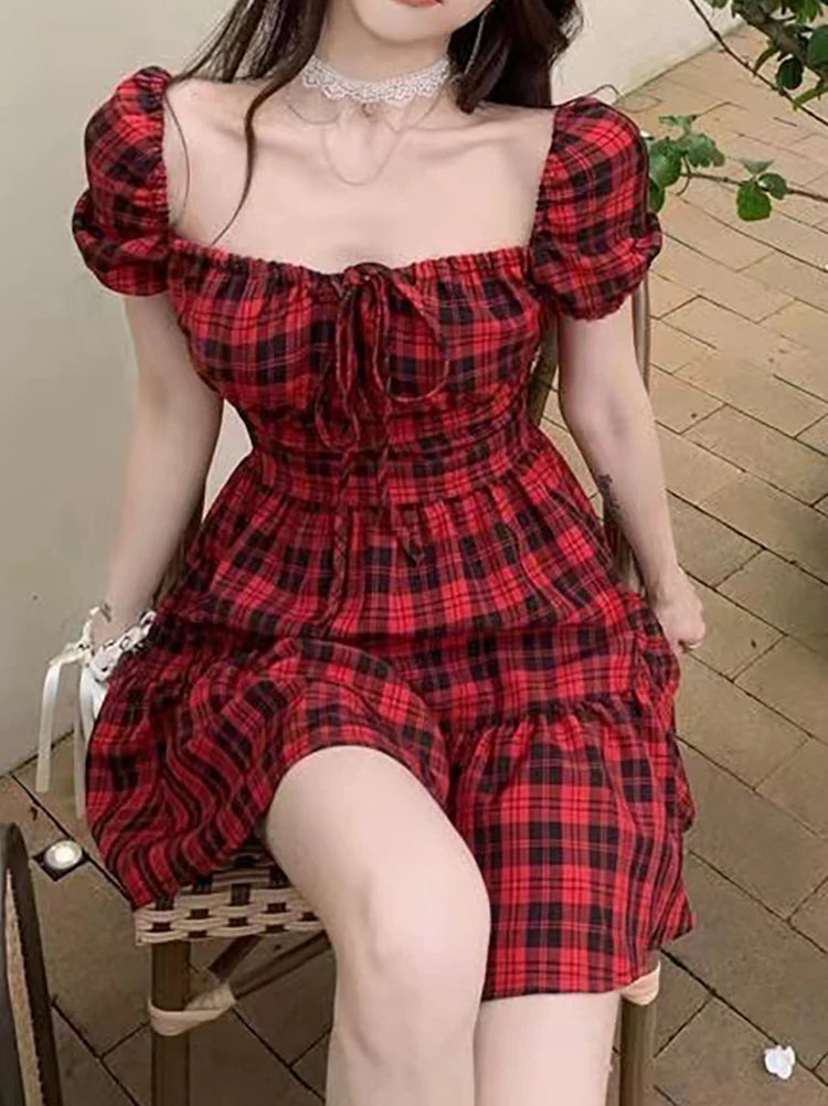 Red Plaid Minidress