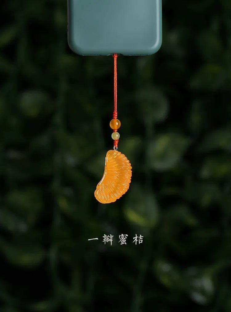 Mandarin Slice Phone Charm