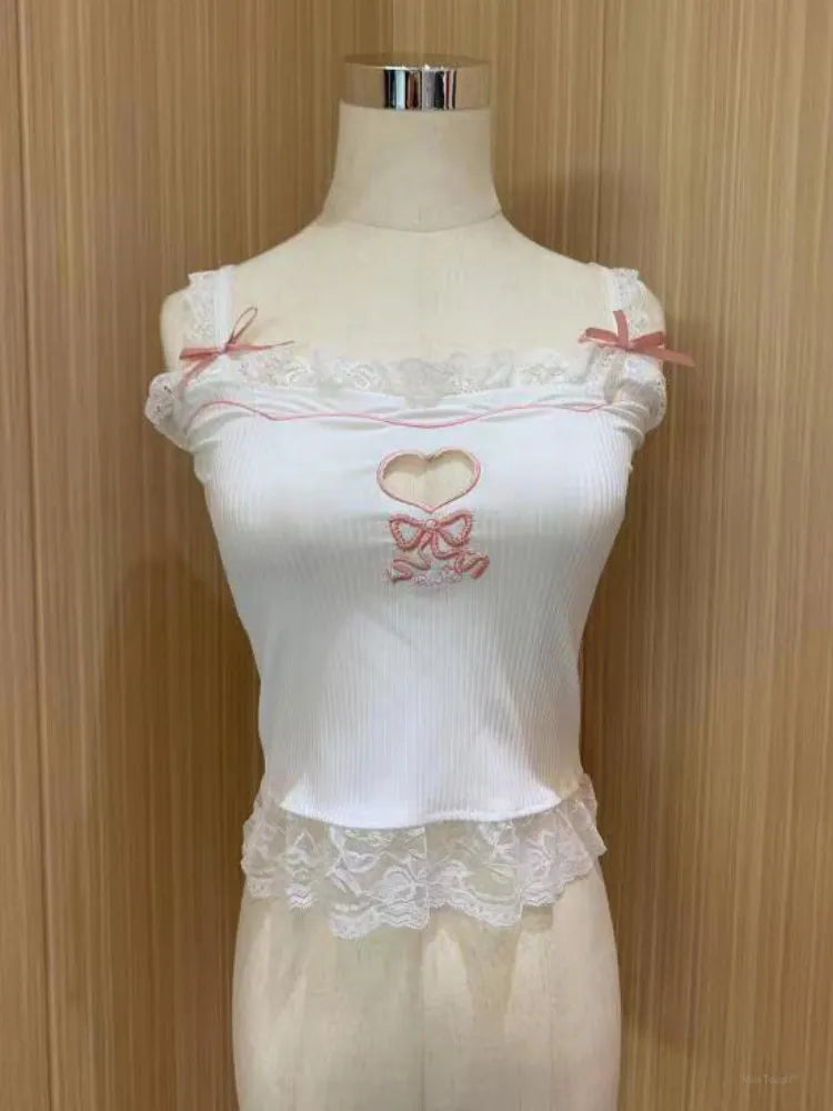 Lace-Neck Tank Top