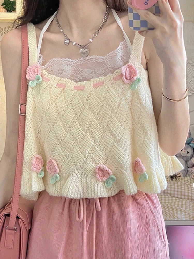 Knitted Sakura Tank Top