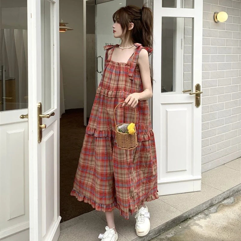 Oversized Vintage Plaid Dress