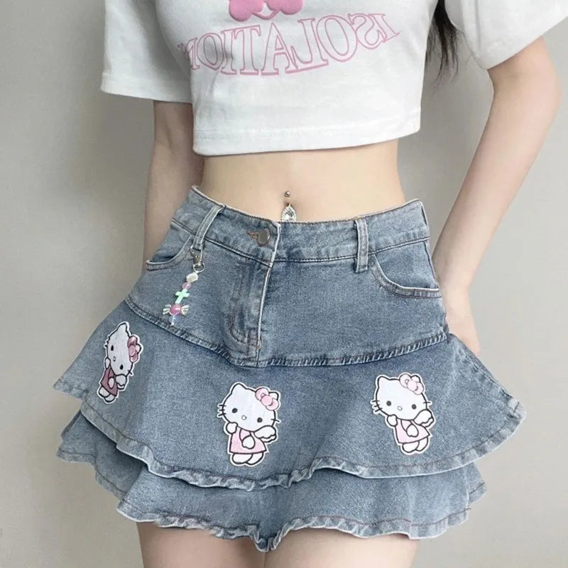 Hello Kitty Denim Miniskirt