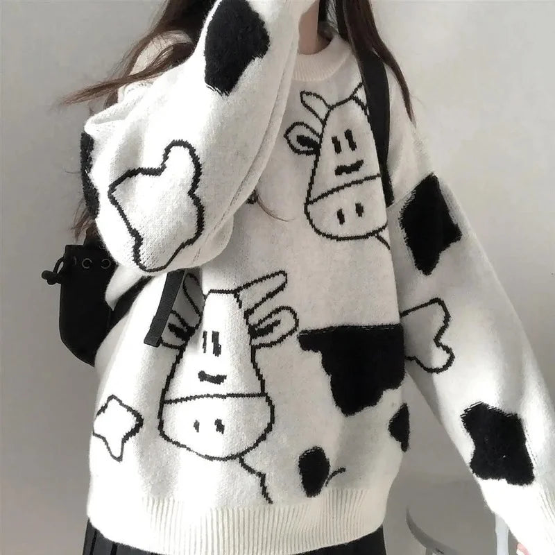 Korean Style Cow Sweater