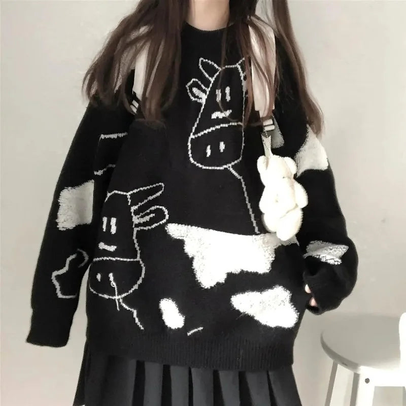 Korean Style Cow Sweater