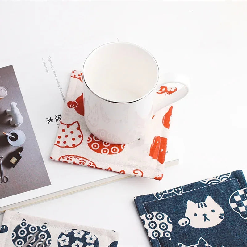 Korean Cloth Kitty Coasters