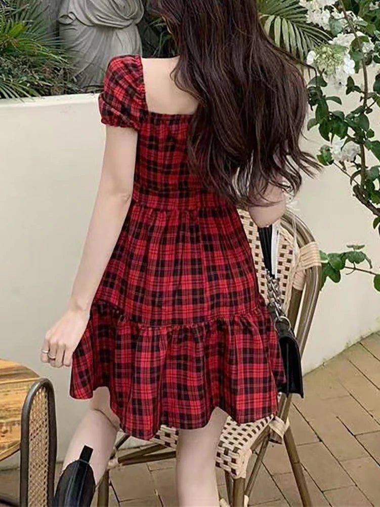 Red Plaid Minidress