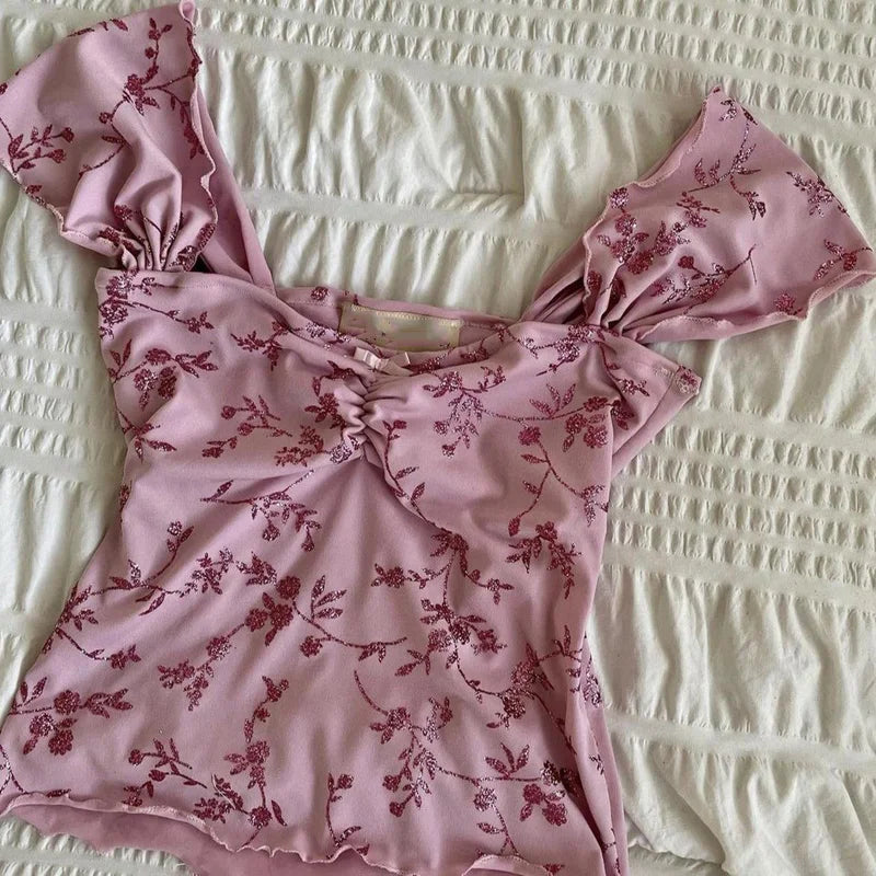 Pink Flower Tank Top