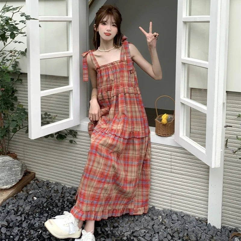 Oversized Vintage Plaid Dress