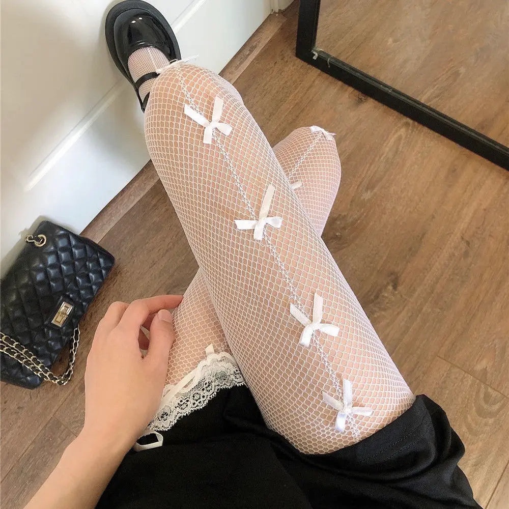 Fishnet Bow Stockings