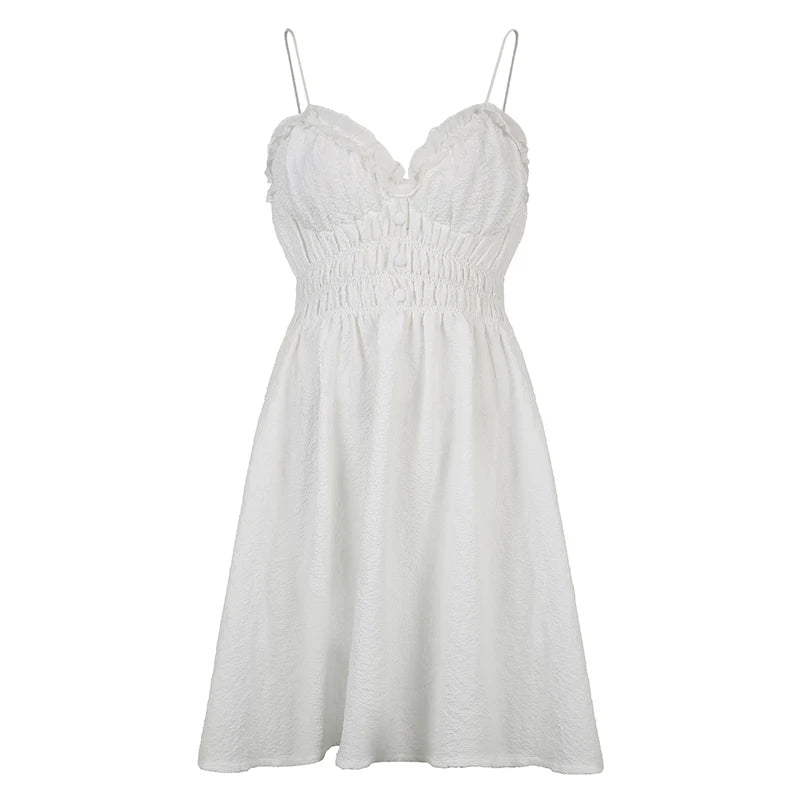 Summer White Ruffle Dress
