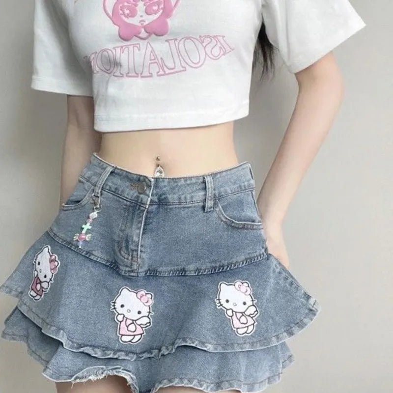 Hello Kitty Denim Miniskirt