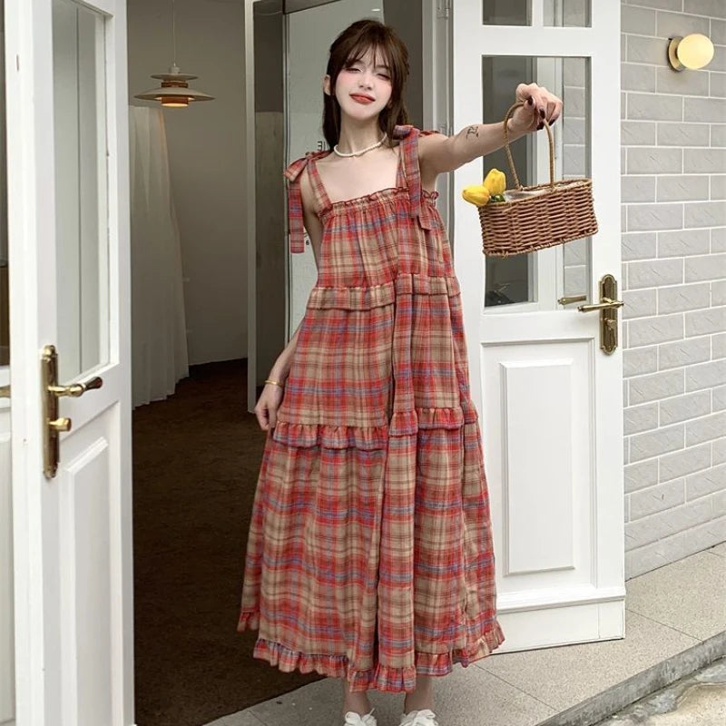 Oversized Vintage Plaid Dress