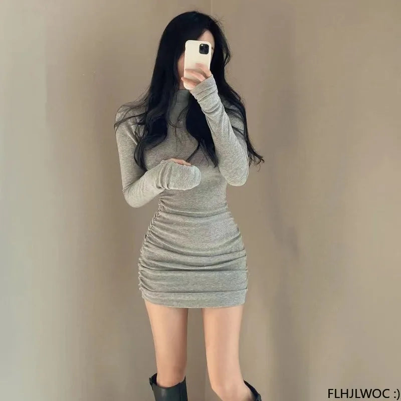 Simple Turtle-Neck Dress