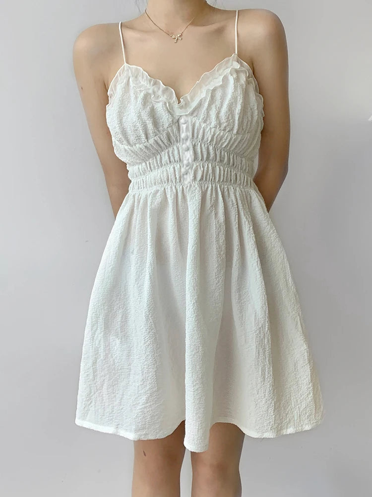 Summer White Ruffle Dress
