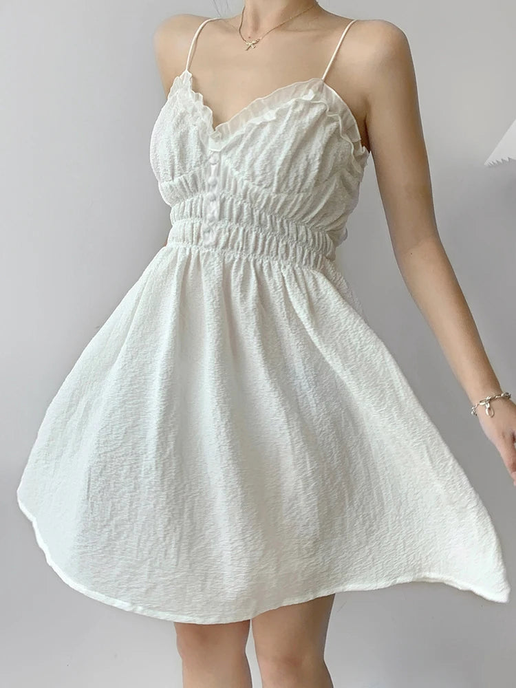 Summer White Ruffle Dress