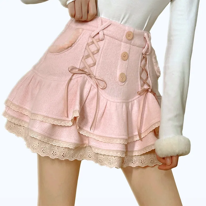 Pink Bow Mini Skirt