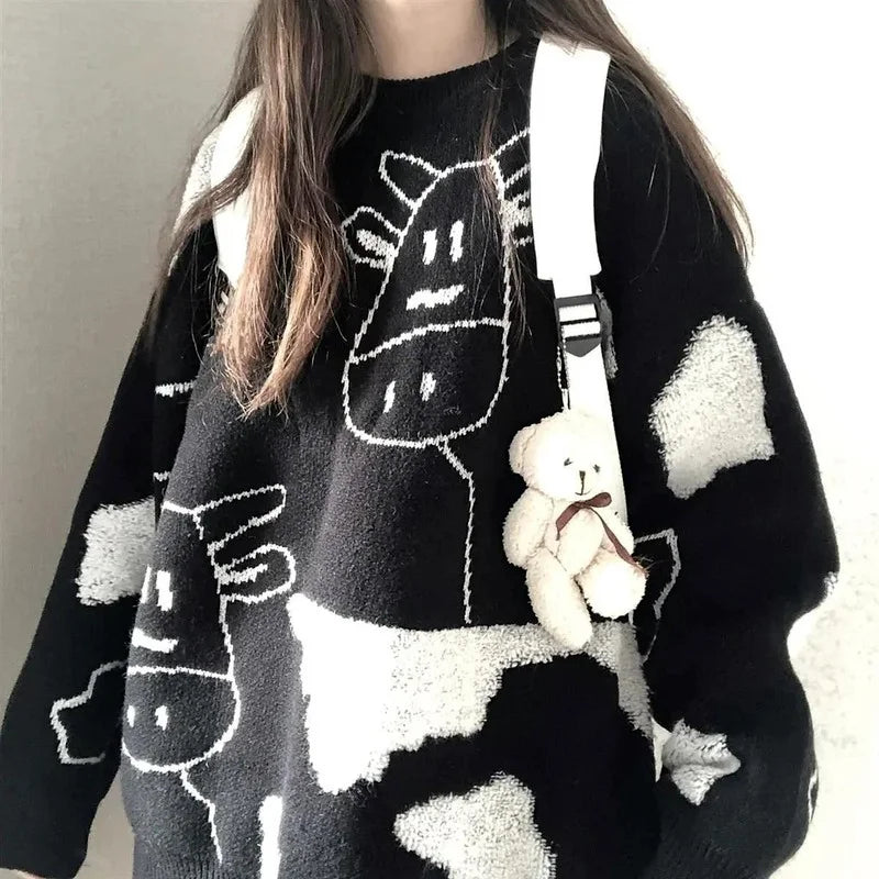 Korean Style Cow Sweater