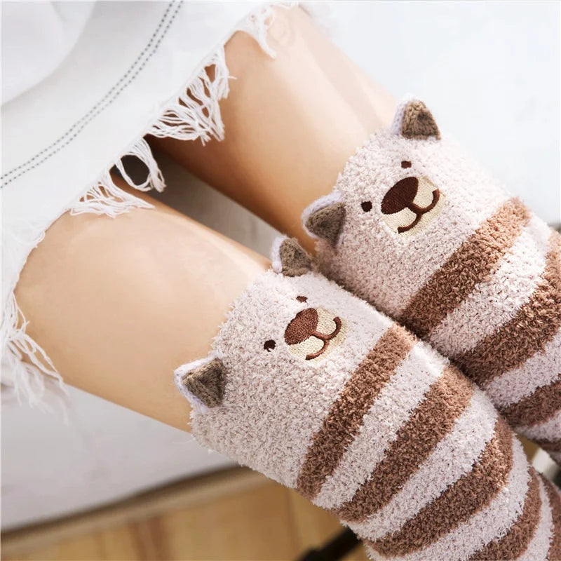 Animal Fuzzy Knee Socks