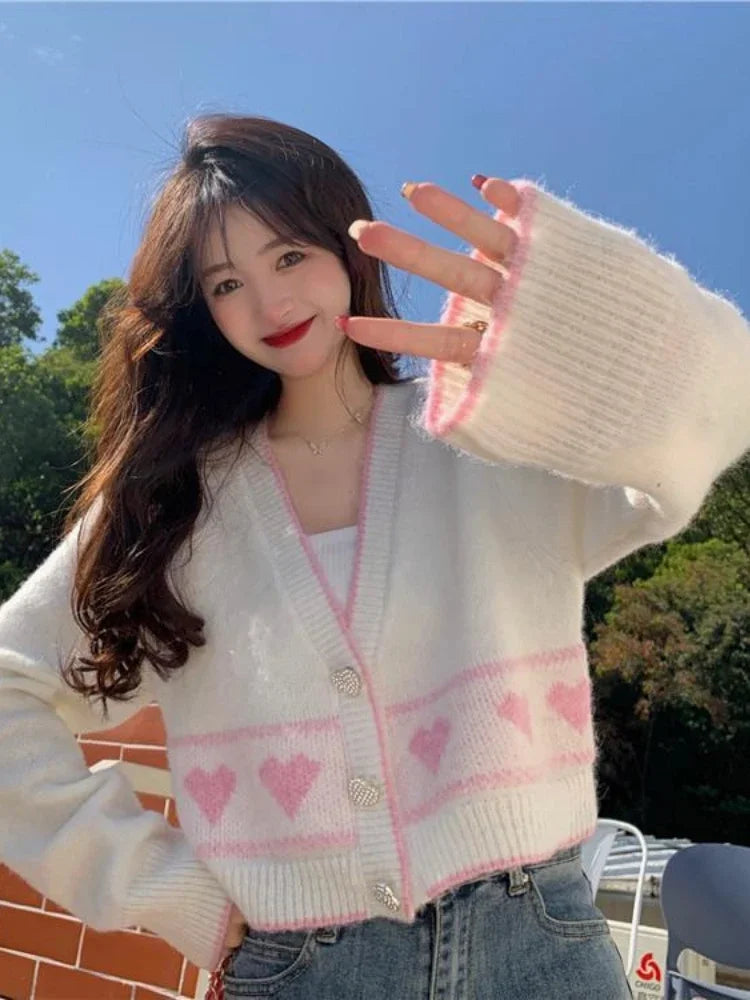 Knitted Heart Cardigan