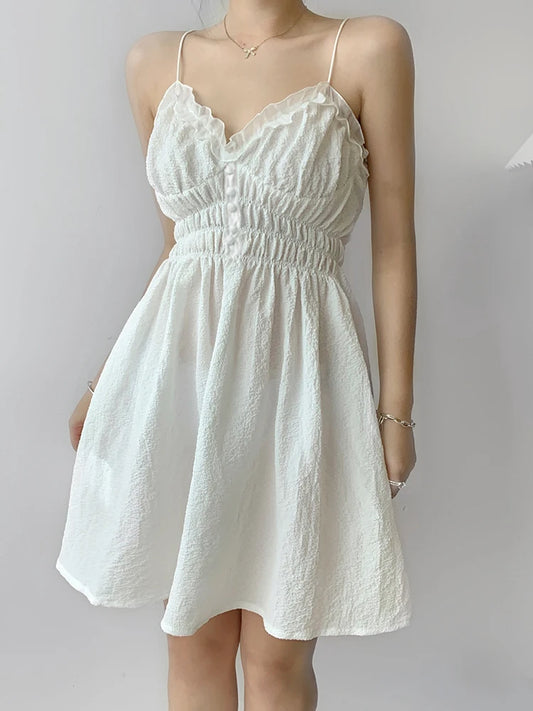 Summer White Ruffle Dress