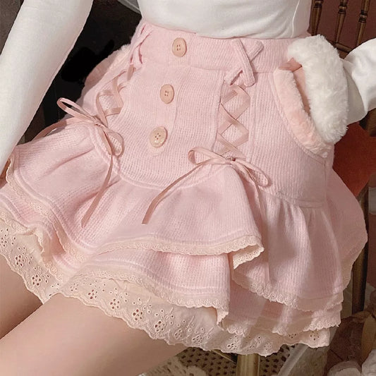 Pink Bow Mini Skirt