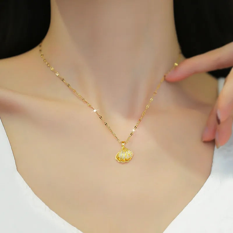 Pearl in a Shell Necklace