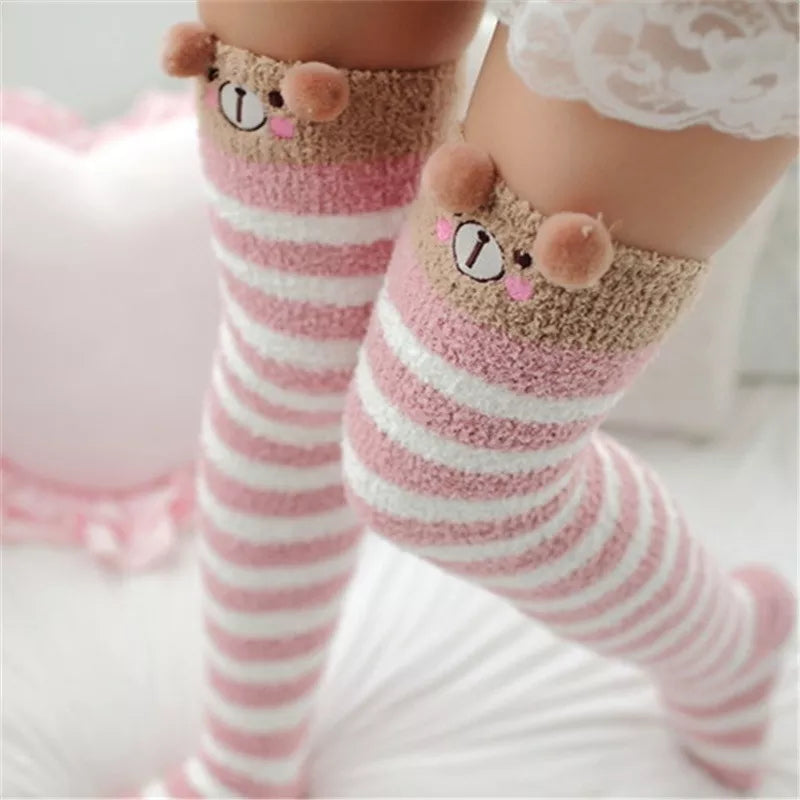 Animal Fuzzy Knee Socks