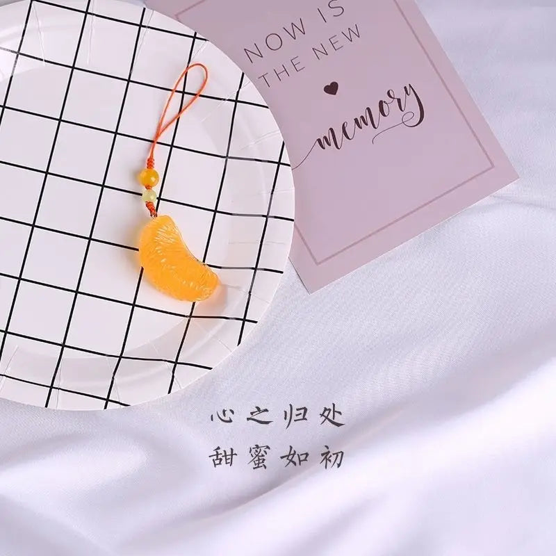 Mandarin Slice Phone Charm