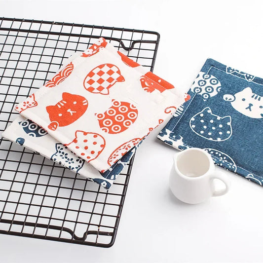 Korean Cloth Kitty Coasters